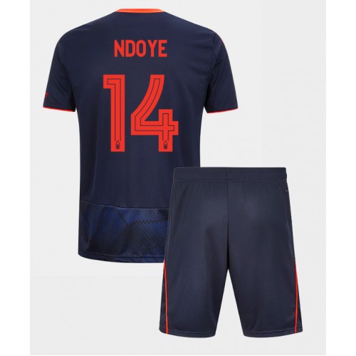 Stroje piłkarskie Nottingham Forest Dan Ndoye #14 Koszulka Trzeciej dla dzieci 2025-26 Krótki Rękaw (+ szorty)